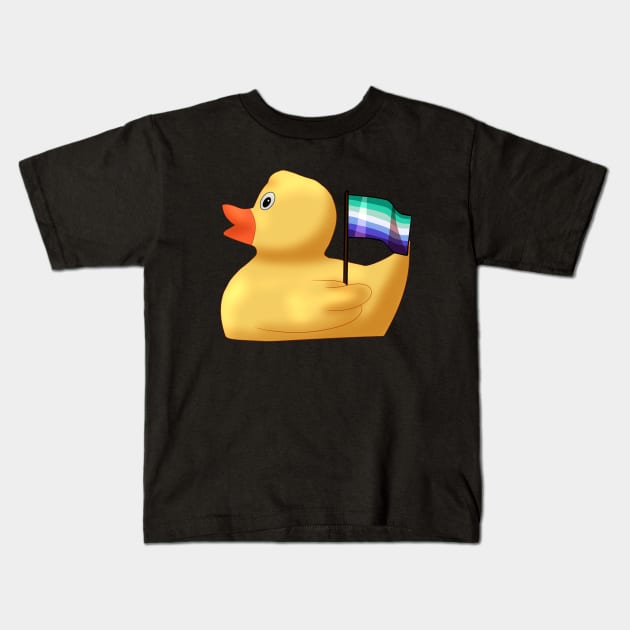 Proud Gay Rubber Duck Kids T-Shirt by TheQueerPotato